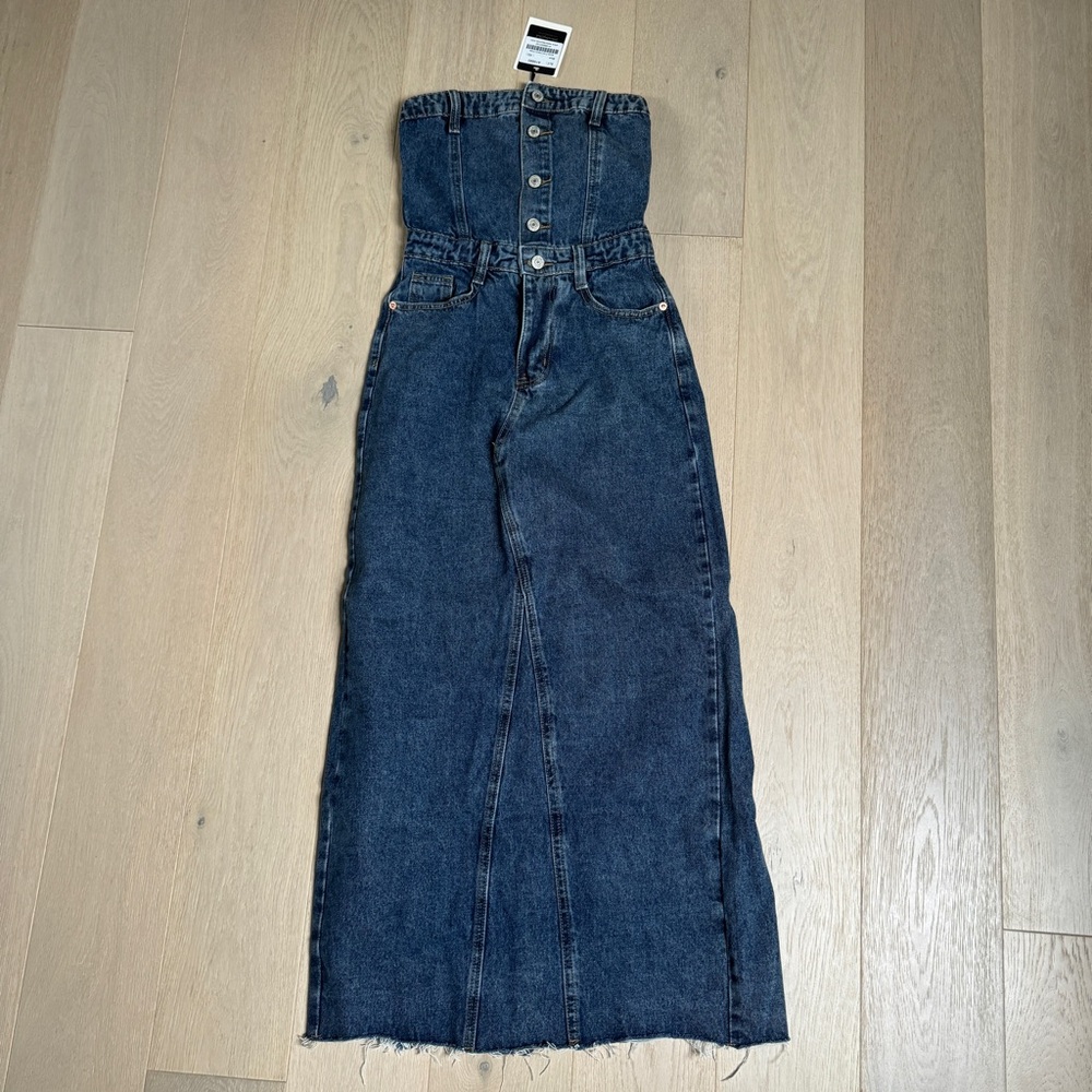 NWT Saturday Club button front denim maxi dress